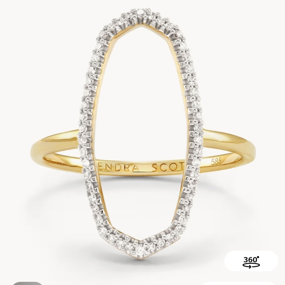 Kendra Scott Silver Oval Pave Ring - Picture 7 of 7